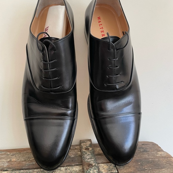 Vintage near deadstock cap toe Walter Steiger size 10 Oxford tuxedo dress shoes - Picture 4 of 5
